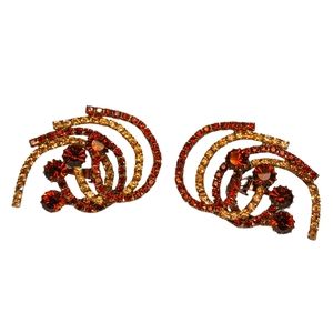 Elegant Gold and brown topaz colored  Earrings